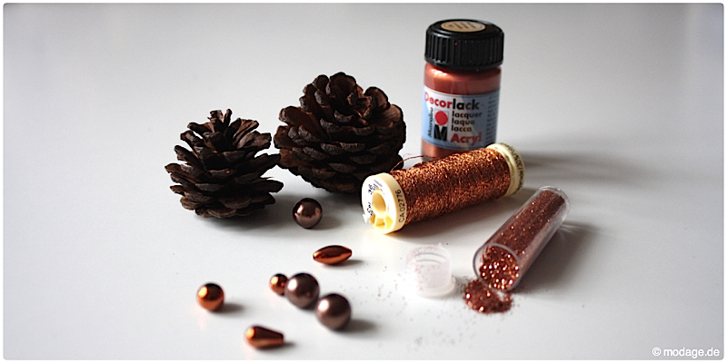 Tannenzapfen Kienapfel DIY basteln malen mit Naturmaterialien fur